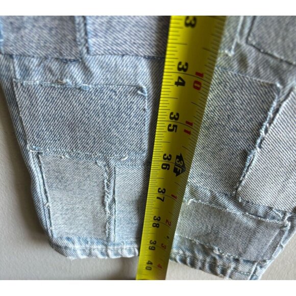 Levis Women Straight Leg High Rise Column Taper Patchwork Jeans Denim Size 25 30 - Picture 4 of 14